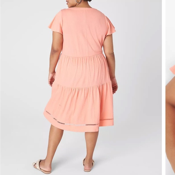Lane Bryant Flutter Sleeve tiered swing Dress size 14/16 - Picture 4 of 9